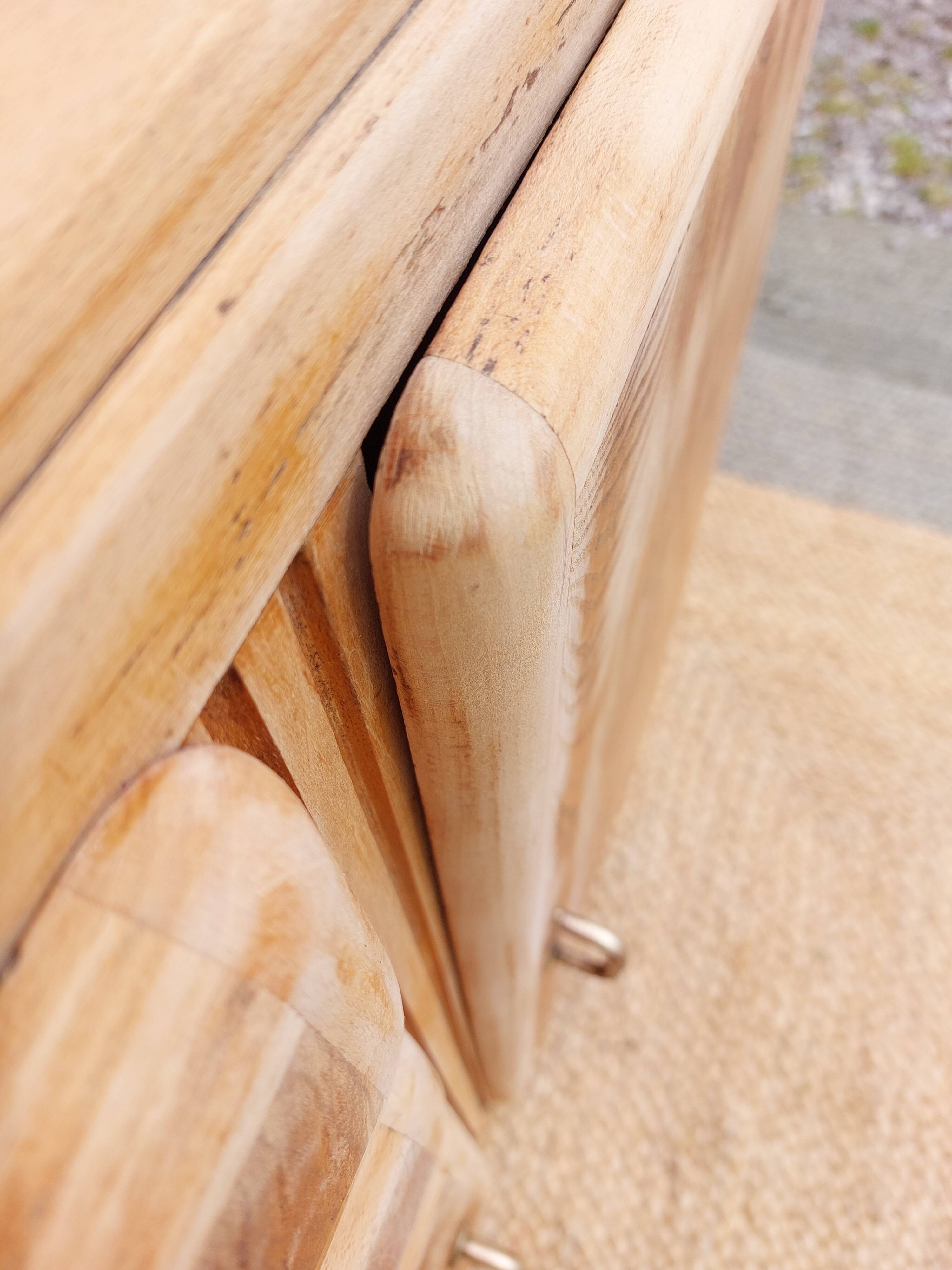 Mado buffet in wood, marble and copper, restored