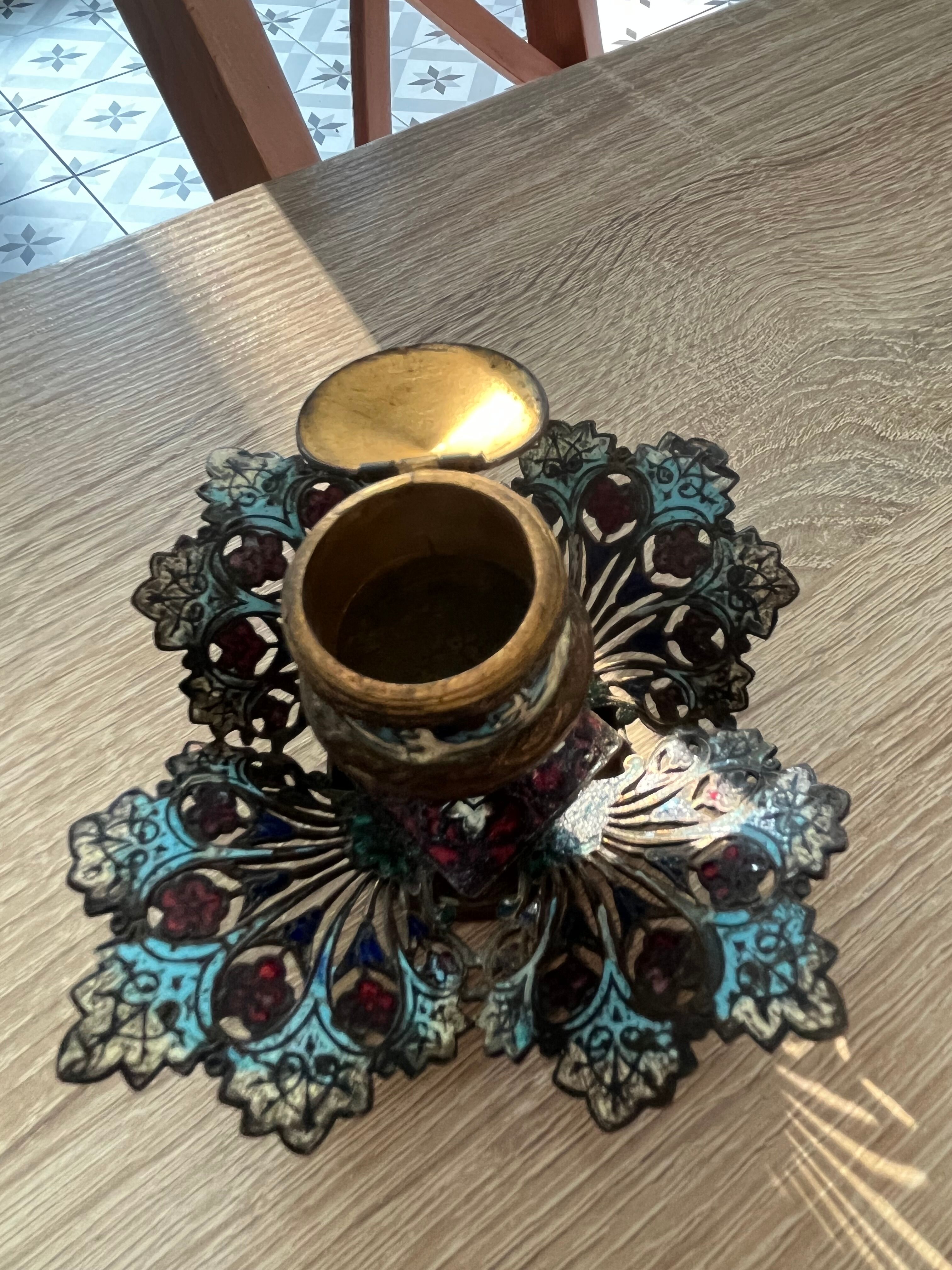 Inkwell in cloisonné email