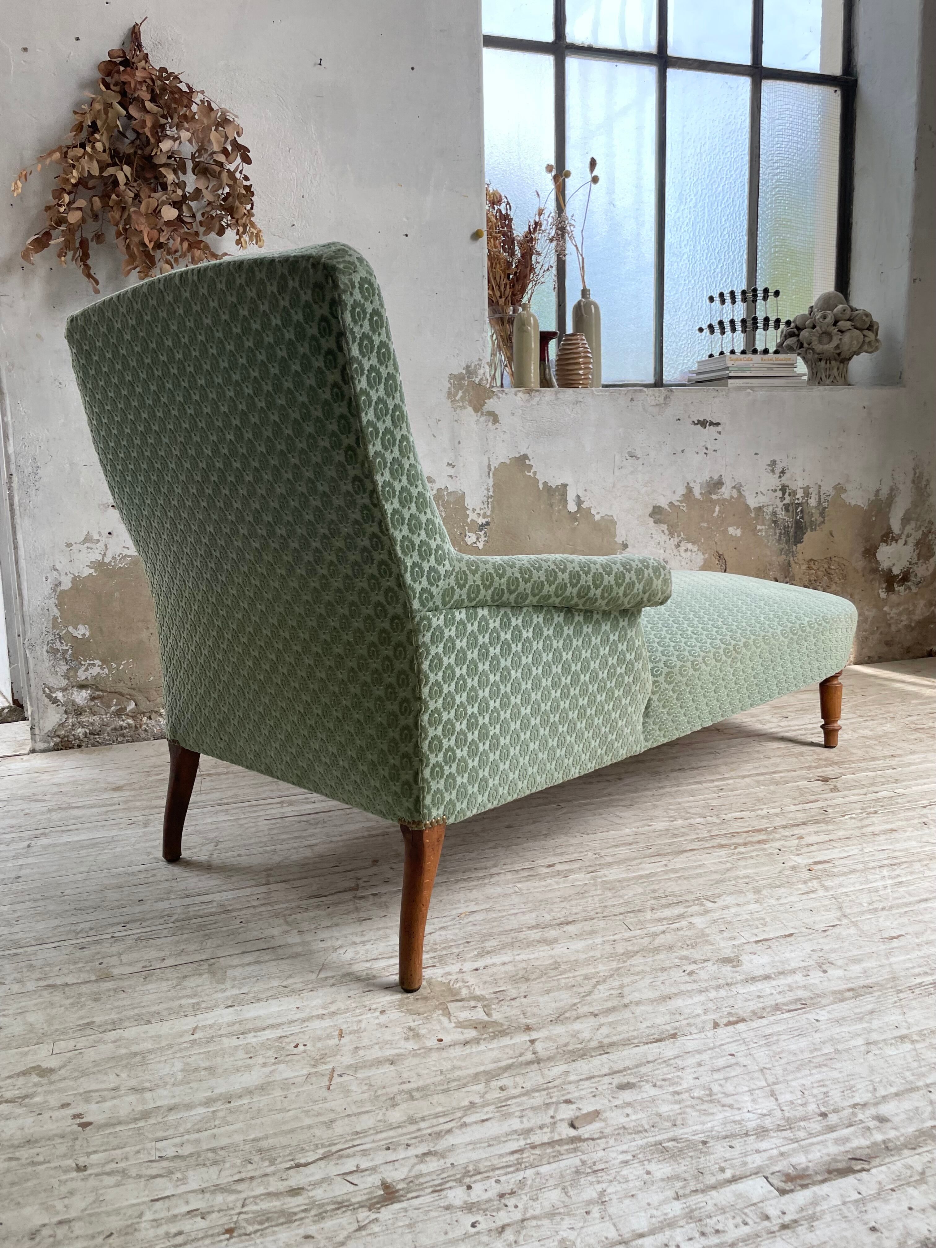 Méridienne napoléon velours vert