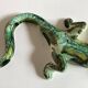 Provence 1970 XXL lizard in green glazed stoneware