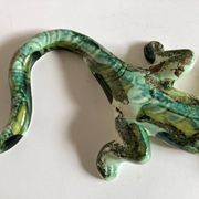 Provence 1970 XXL lizard in green glazed stoneware