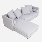 Canapé d'angle malmo gris tourterelle, design scandinave