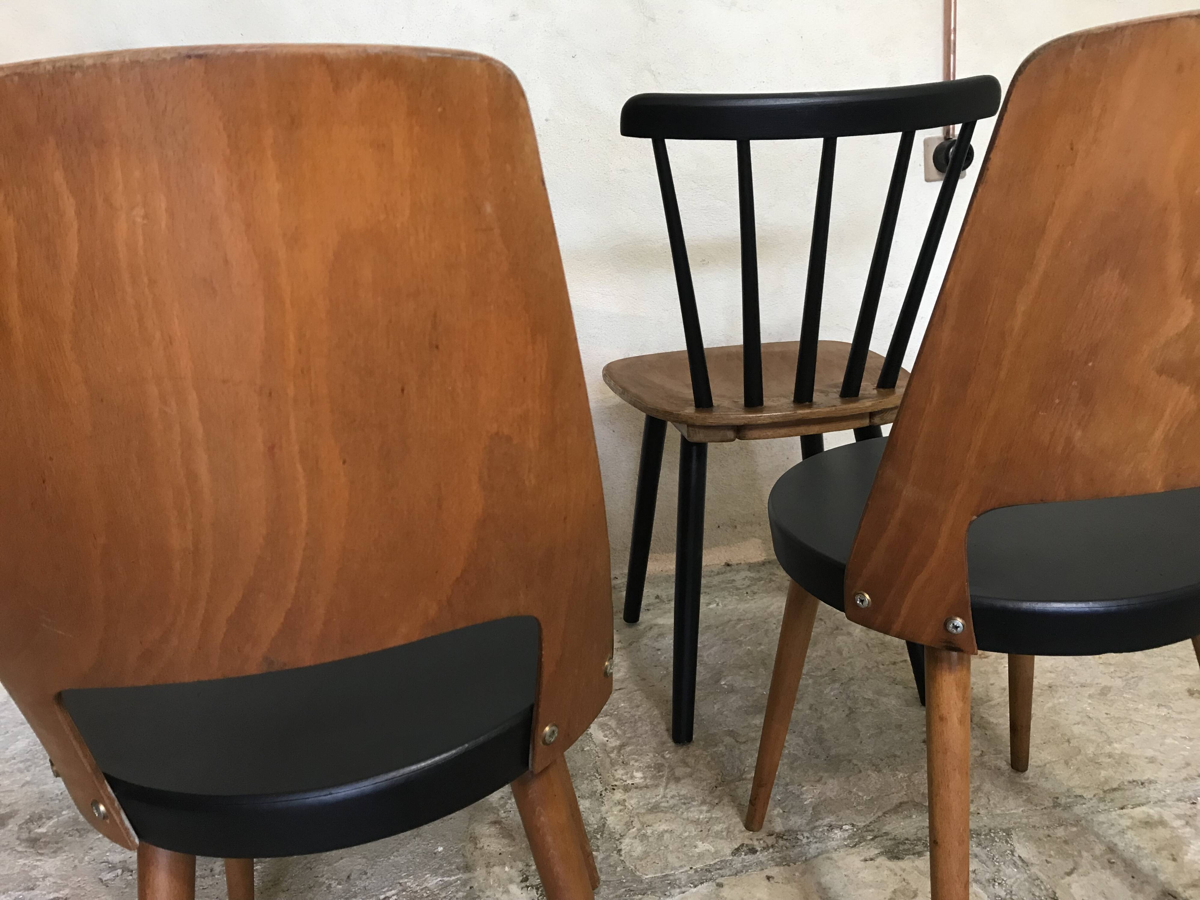 Set of 4 vintage chairs 1960