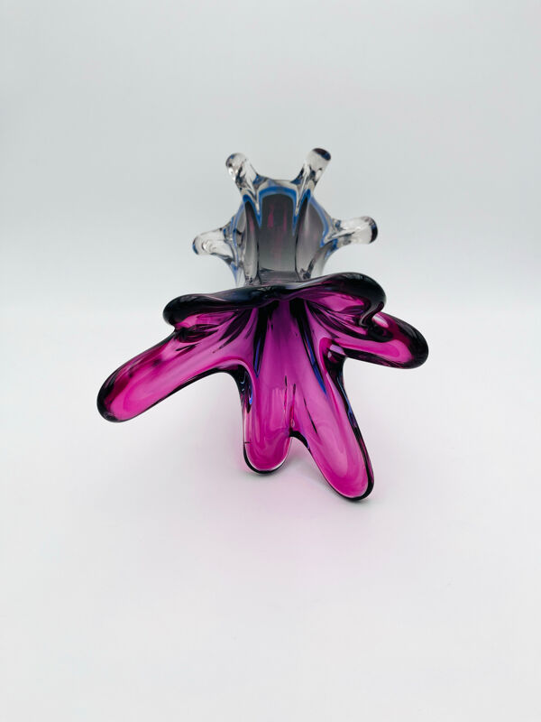 Vase XXL Murano Sommerso - Chambord améthyste et bleu