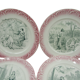 Set de 12 assiettes Digoin Sarreguemines XIXème les fleurs french flowers plates