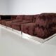 Vintage Italian chrome sectional sofa with faux fur, 1970s.