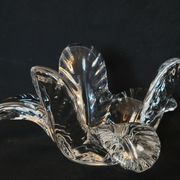 Vannes le Chatel coupe vide poche en cristal forme végétale années 50 - 60