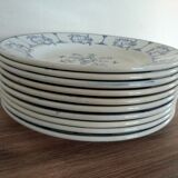 Set of 10 flat plates Moulin des Loups