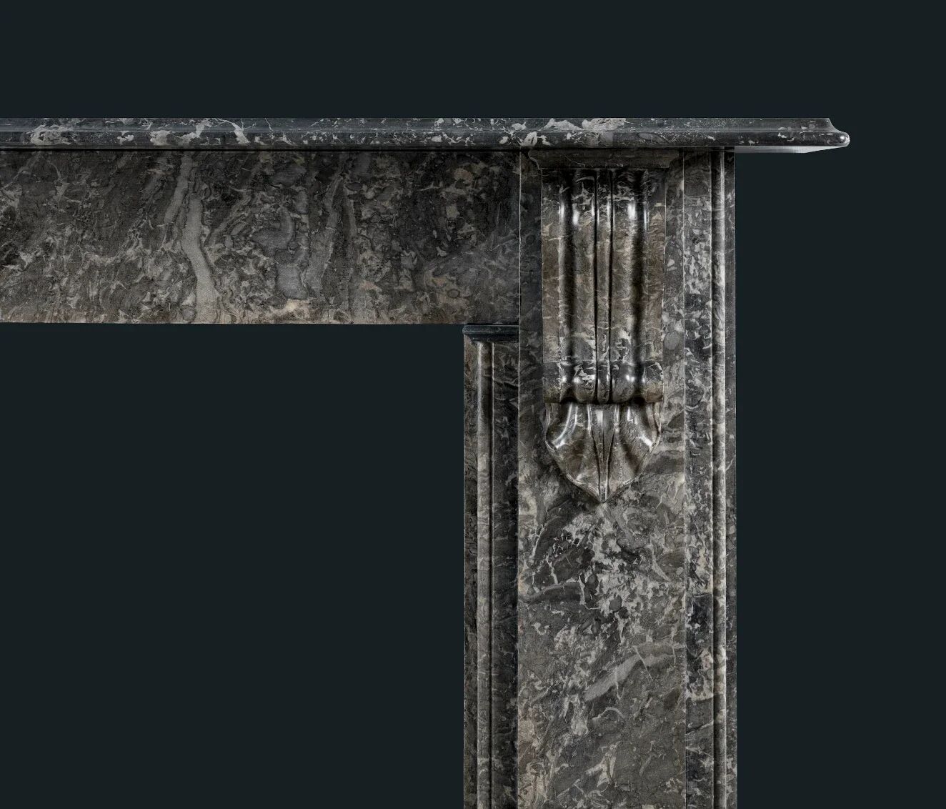 Victorian grey St Anne marble corbel fireplace surround