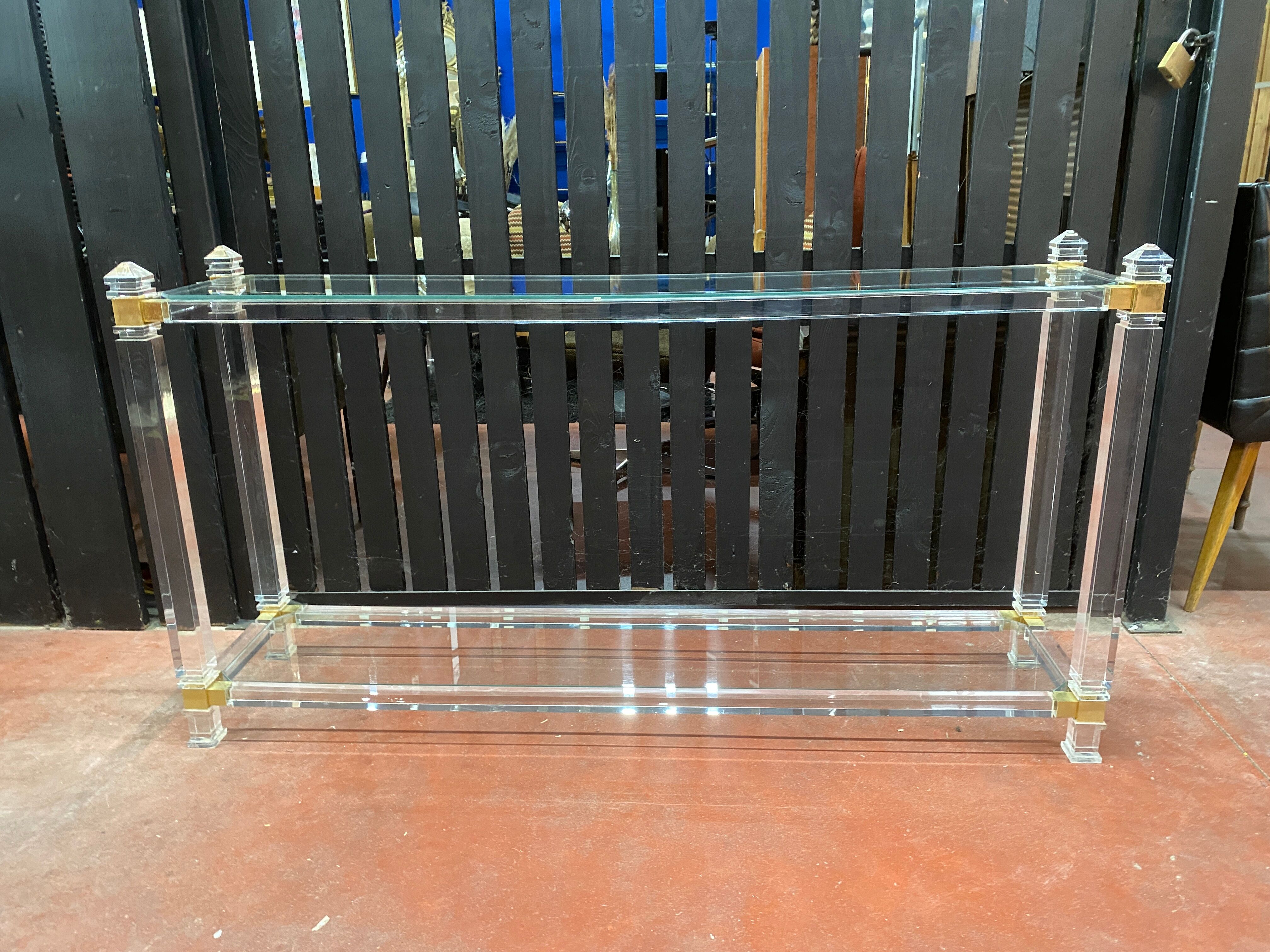 Plexi console double glass tray