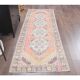 Vintage Turkish Hand-Knotted Wool Cotton Orange Runner 90x272