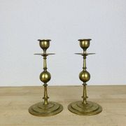 Pair of vintage gilded brass candlesticks