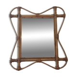 Authentic 1960s mirror in rattan/bamboo