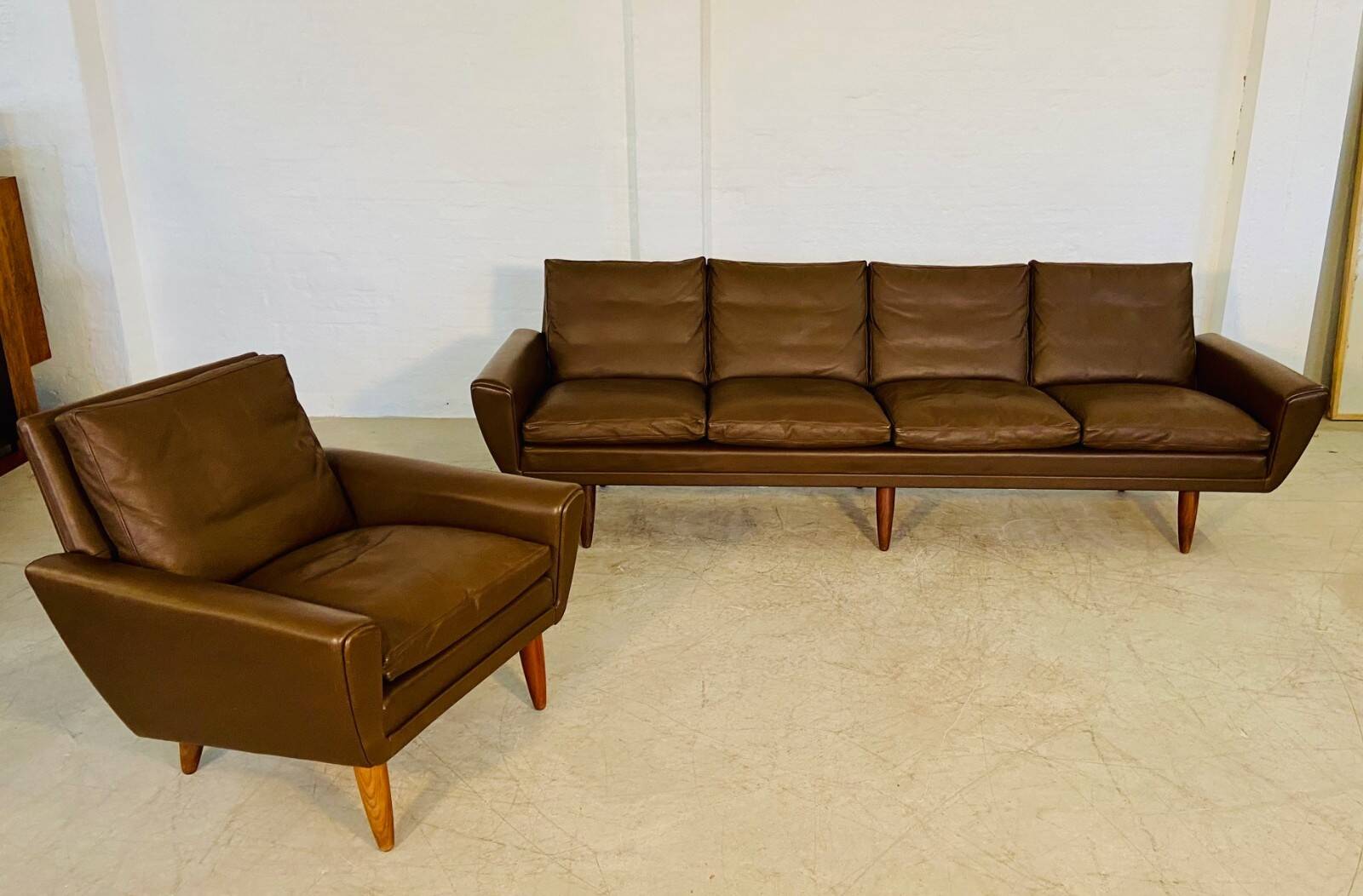 Vintage retro Danish mid-century G. Thams club chair in brown leather 60s