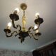 Lustre 5 braches + 2 appliques bronze