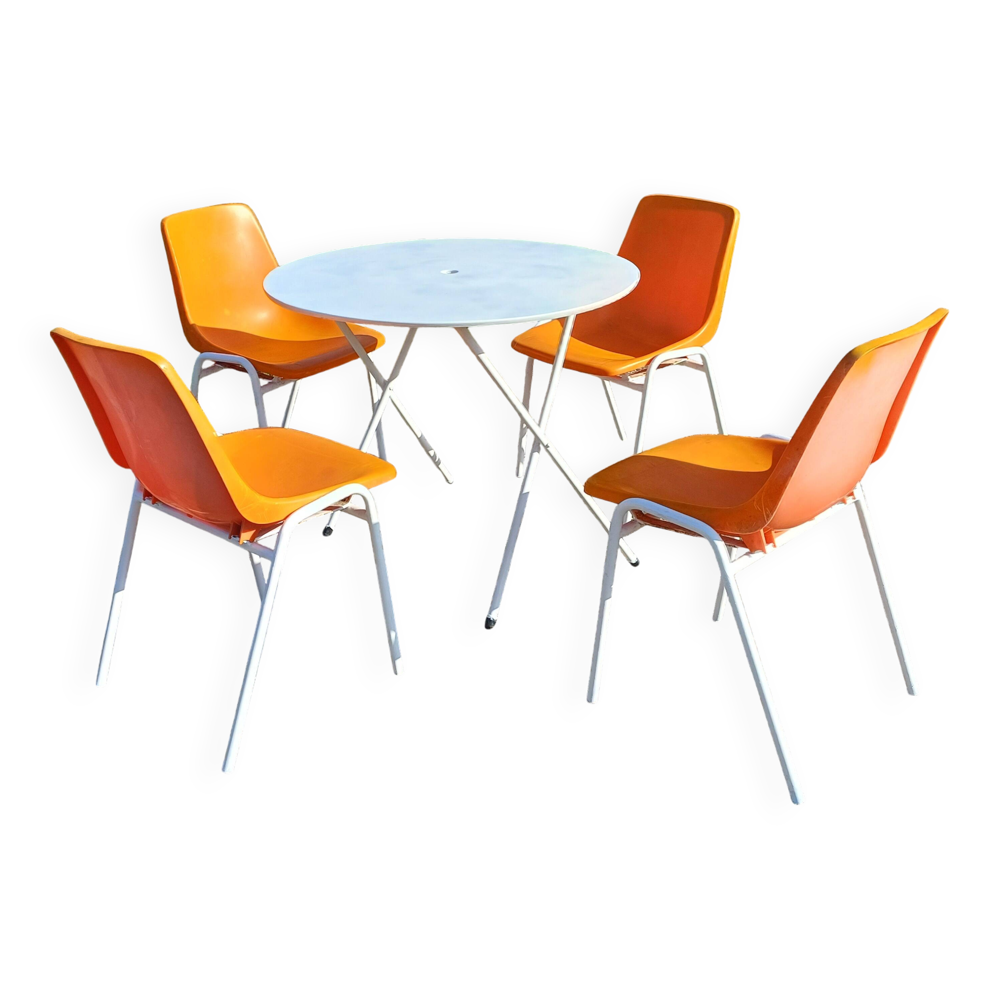 Vintage iron and plastic garden furniture