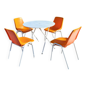 Salon de jardin vintage fer et plastique