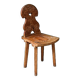 Old Swiss escabelle chair in carved wood