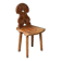 Old Swiss escabelle chair in carved wood