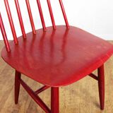 Red Fanett chair by Tapiovaara