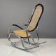 Vintage chrome and rattan rocking chair, 1960s