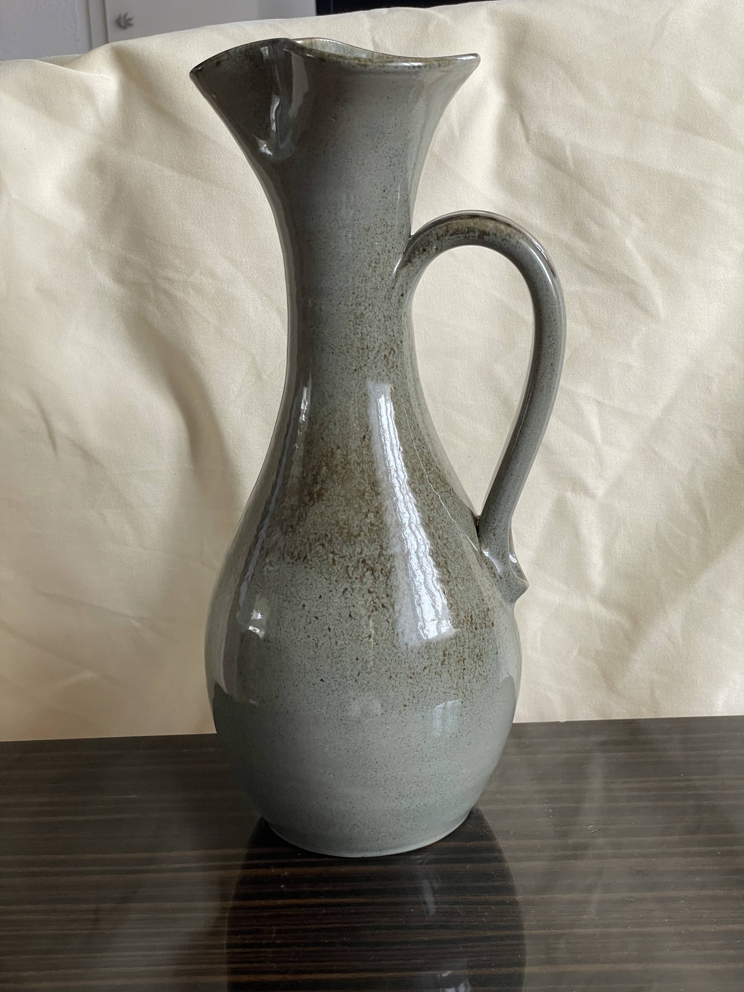 Green vintage ceramic vase