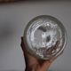 Vintage mauve neck blown glass bubble conical vase