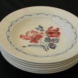 6 deep plates in earthenware digoin sarreguemines. model cannes.