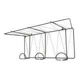 Black steel coat rack and scoubidou wire 1960