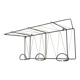 Black steel coat rack and scoubidou wire 1960