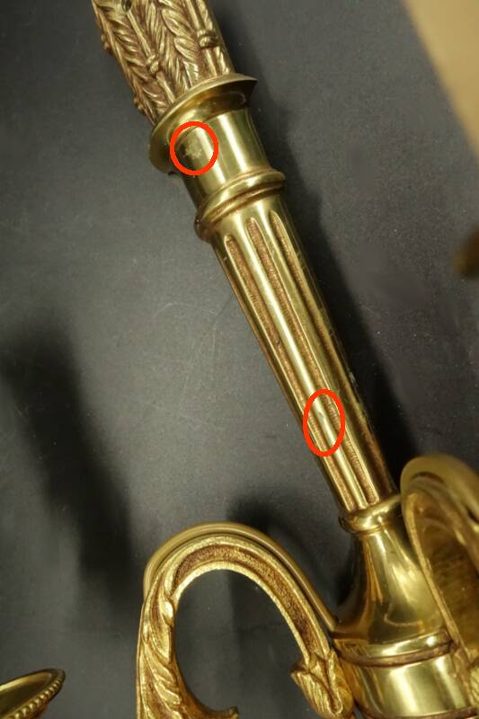 Pair of wall sconces in the style of Louis XVI - gilded bronze