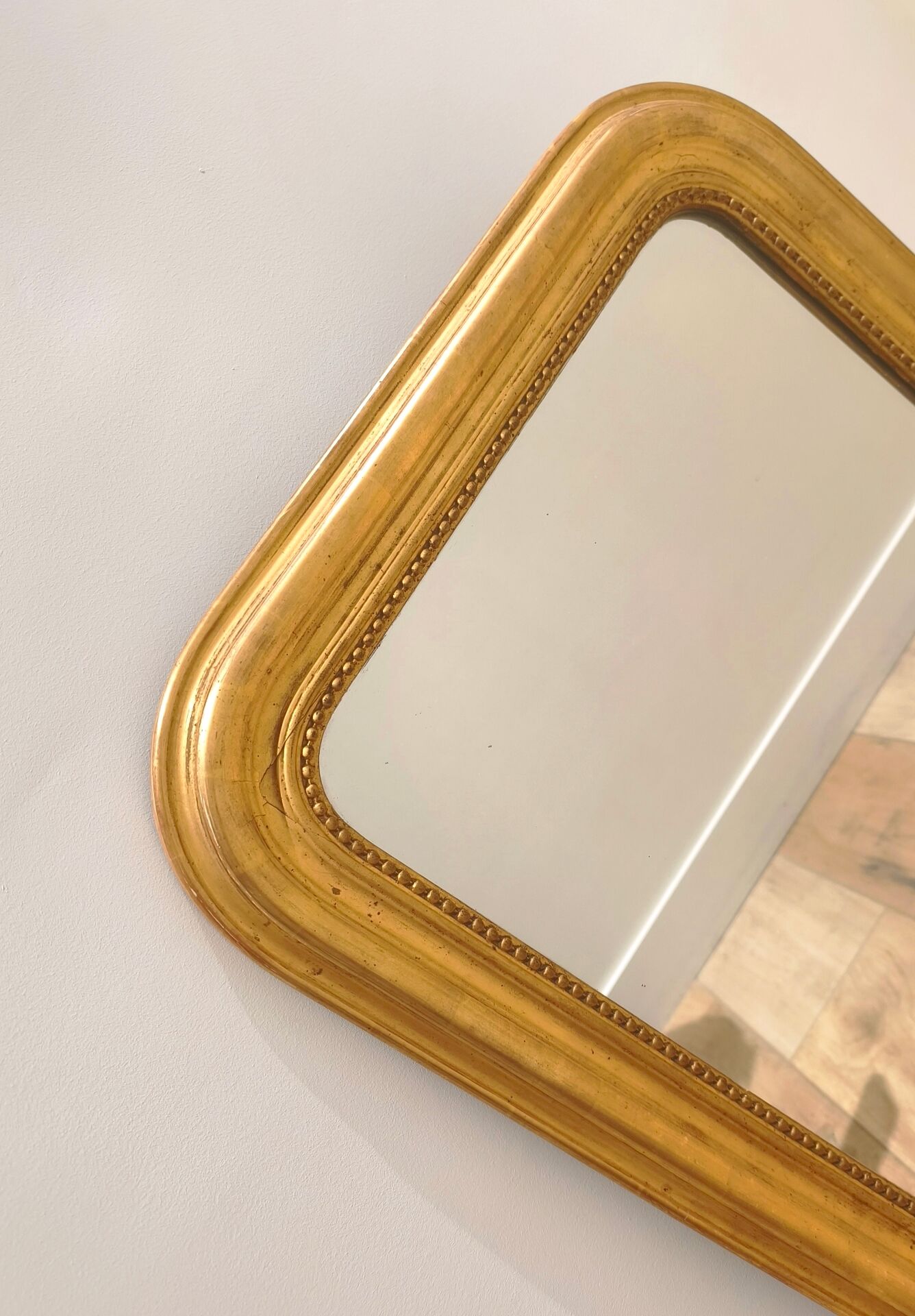 Louis Philippe gilded mirror with gold leaf - 19th century - 72 x 54 cm