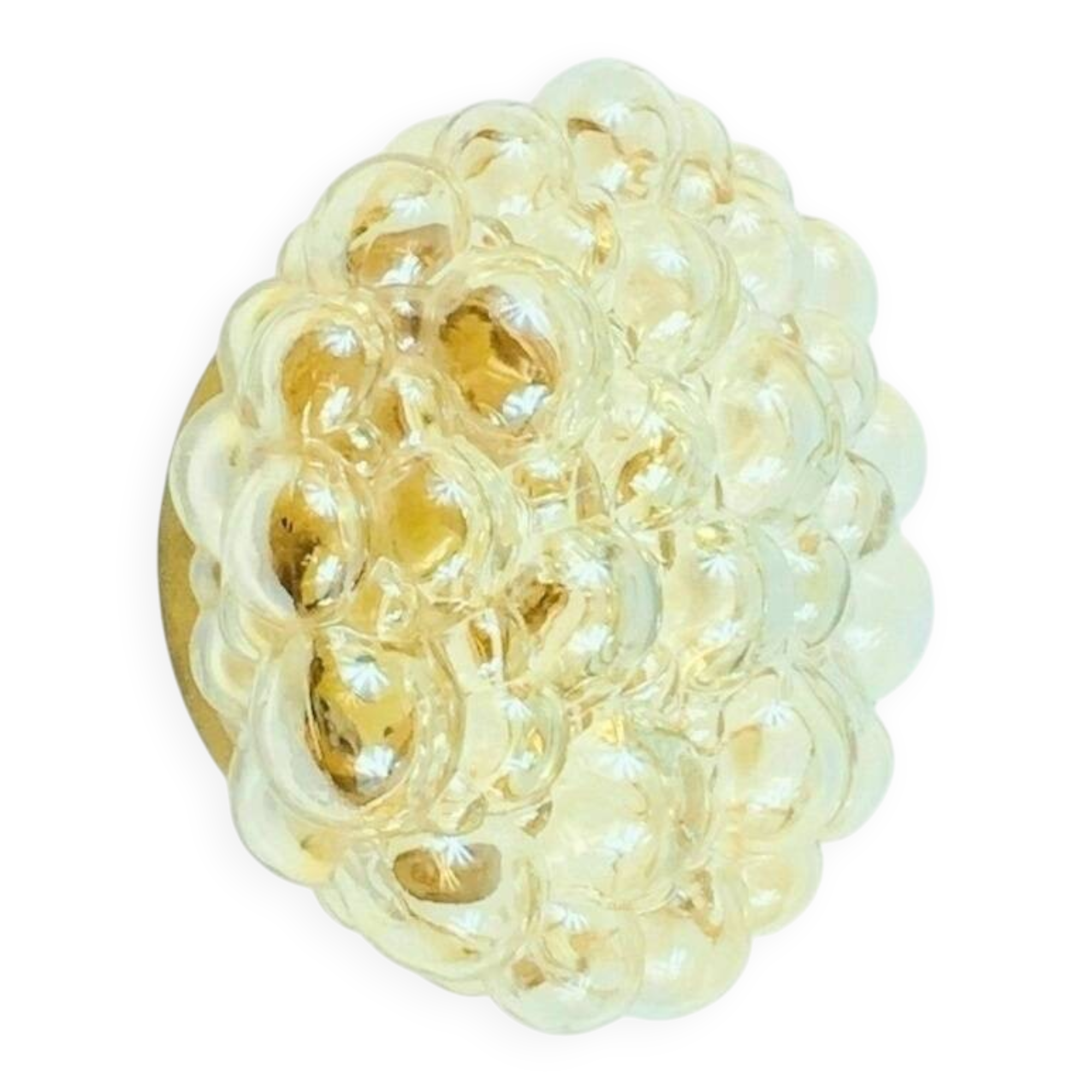 Mid-Century Modern Amber Bubble Glass Wall Light by Helena Tynell, 1960s