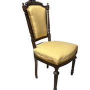 Queen's chair in Louis XVI style, wood and fabric, late 19th century.