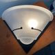 Post Modern wall light frosted glass and black metal