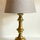 Lampe chic ancien bougeoir laiton massif
