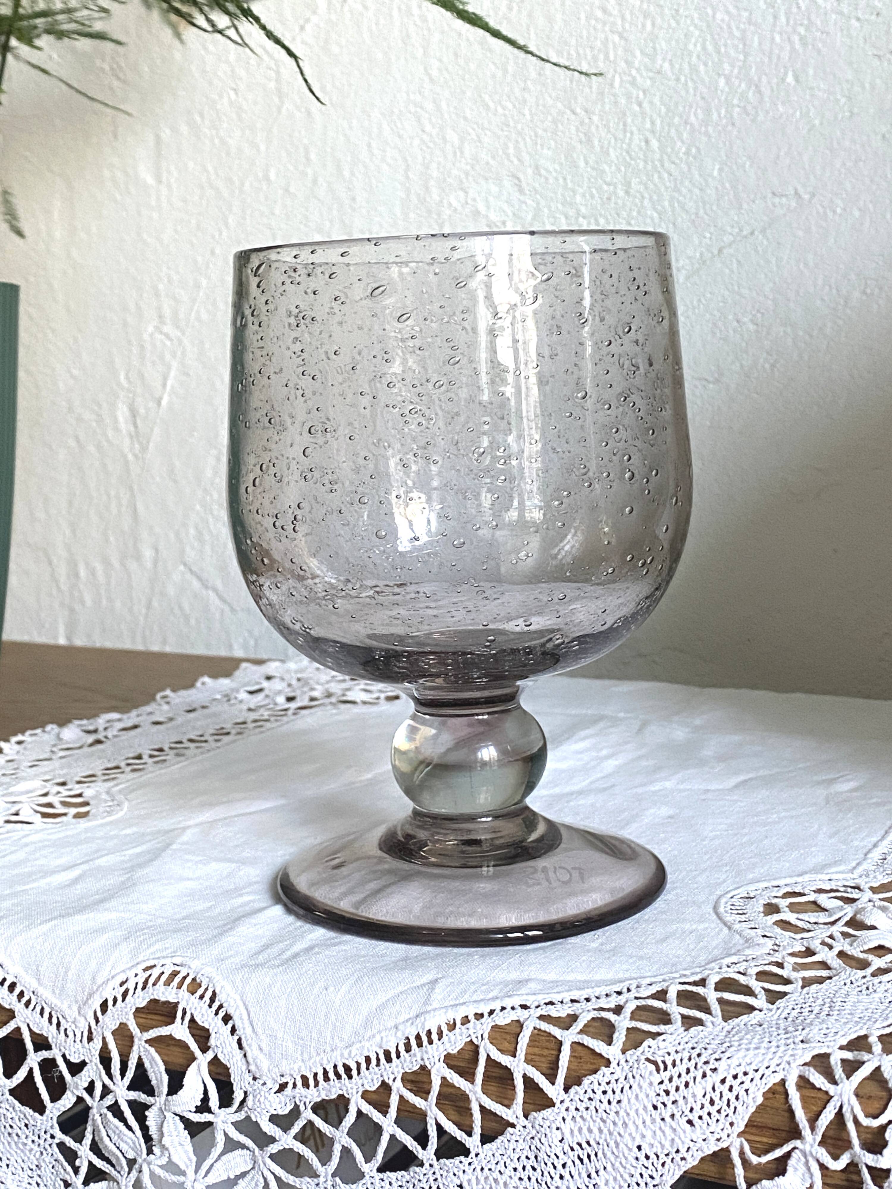 Stemmed bowl/vase/large cocktail glass signed Biot - perfect condition