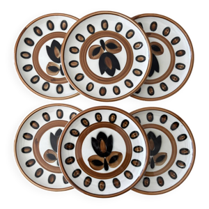 Lot de 6 assiette boch - fleur