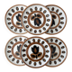 Set of 6 Boch La Louvière plates model Kimono tulip flower.