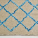 6x9 Beige & Blue Handmade Moroccan Rug, 185x282Cm SK 7339
