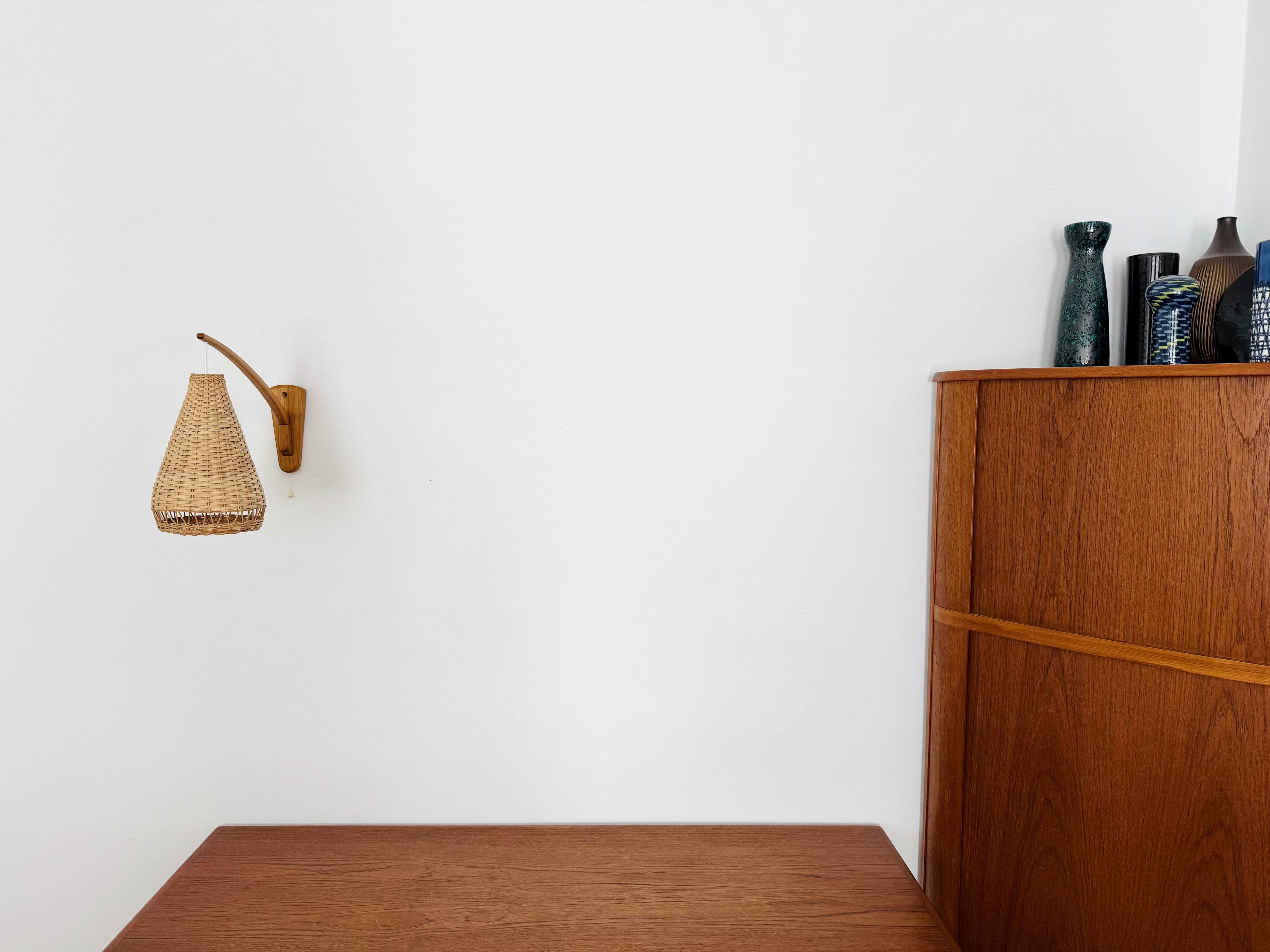 Elm and Wicker Wall Lamp