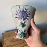 Vintage Ceramic Vase with SAVOIE Thistles