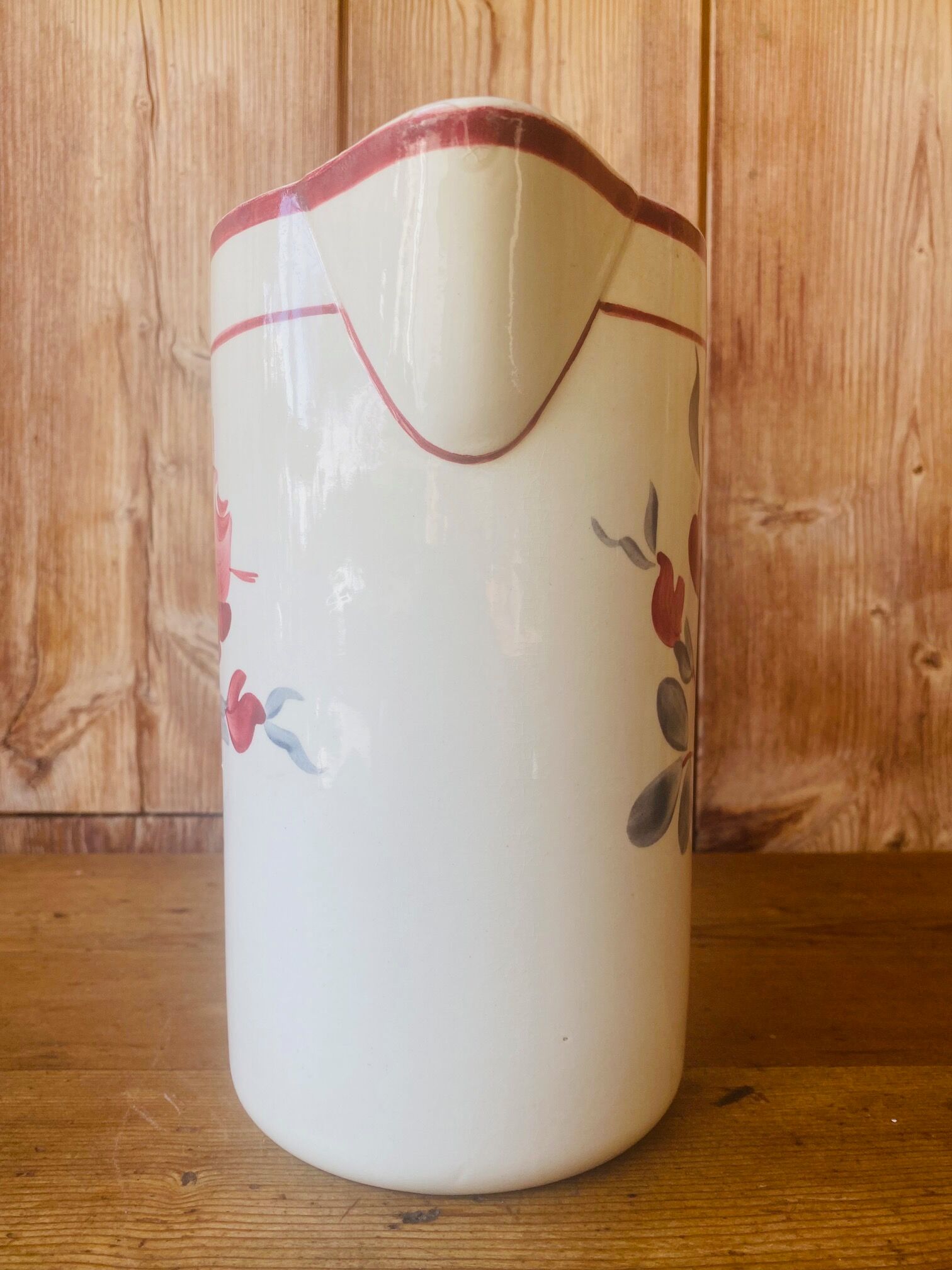 Porcelain of Gien hand painted pitcher