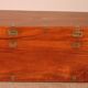 19th-century camphor wood marine chest with double locks and tray in
