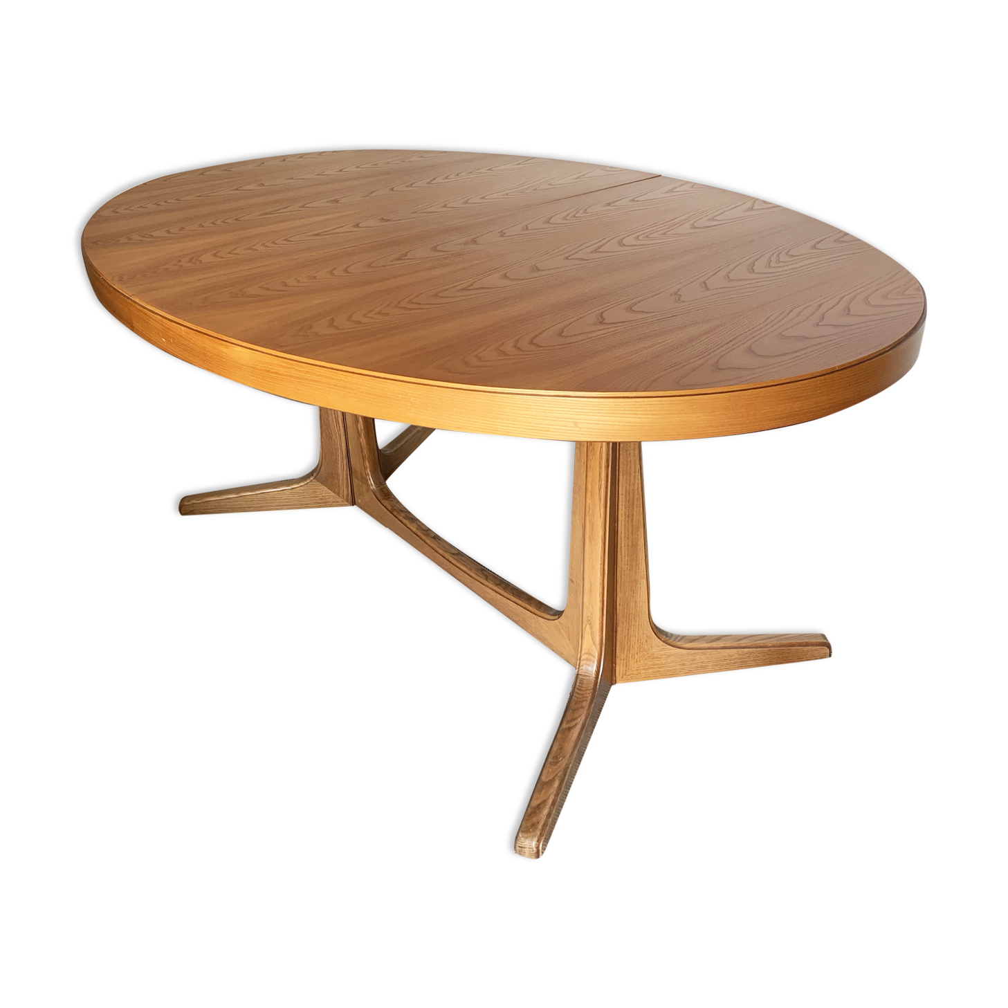 Baumann vintage 1970 oval table, stamped NF