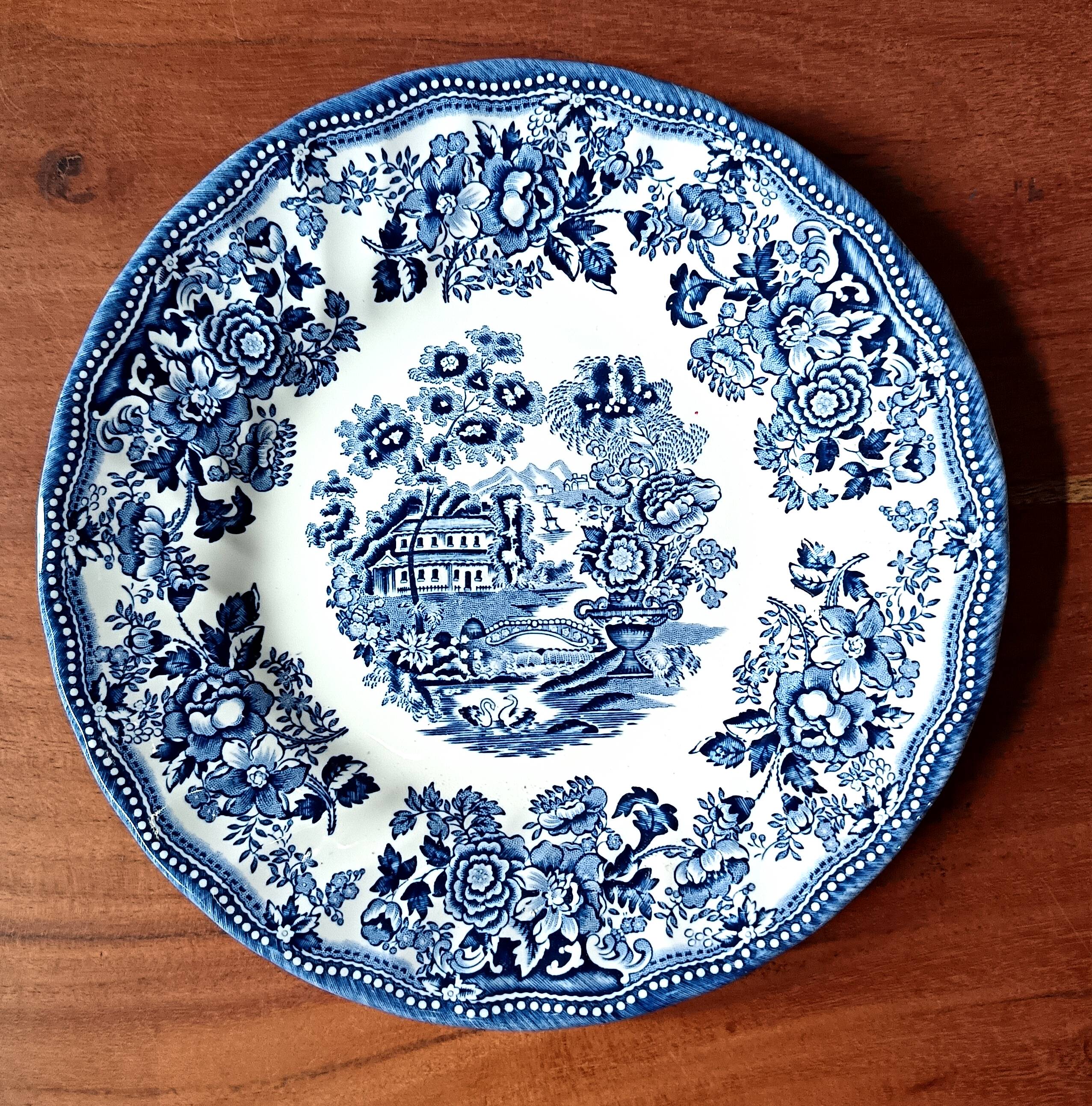 6 vintage ceramic dessert plates, churchill the georgian collecti