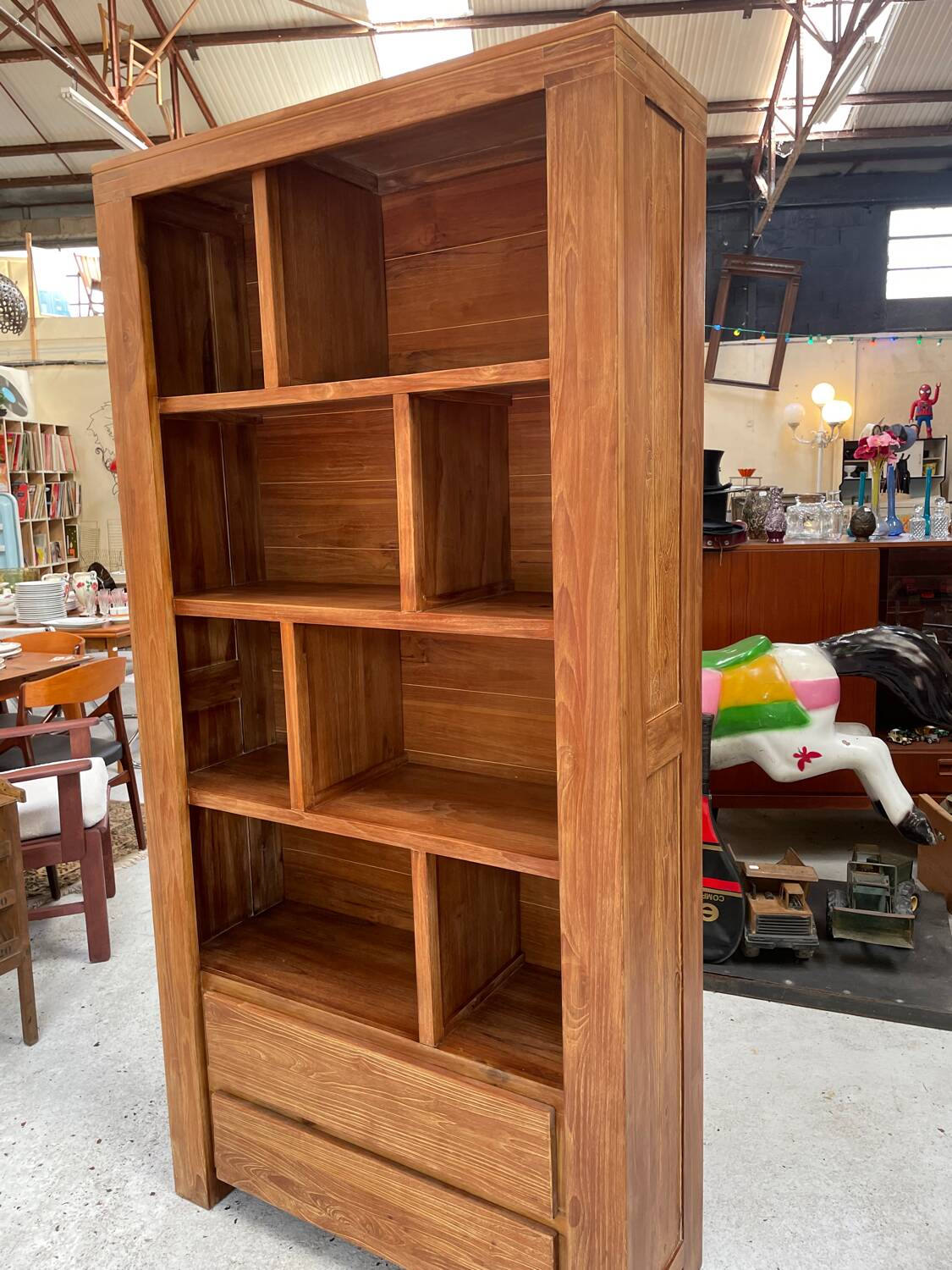 Large teak bookcase
