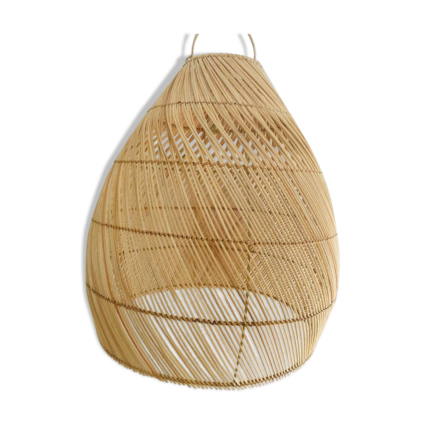 Rattan and wicker pendant lamp, bohemian lampshade