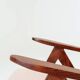 Vintage red bouclé armchair modern design zig zag 1970