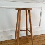 High pine stool with chalet style